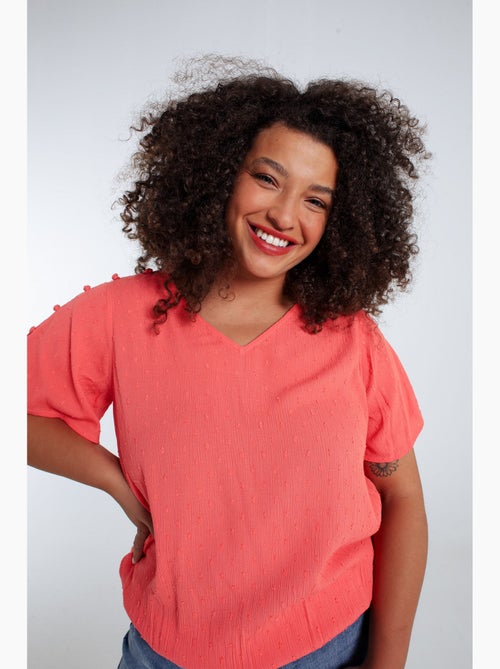 Blouse en viscose unie PAPRIKA - Kiabi