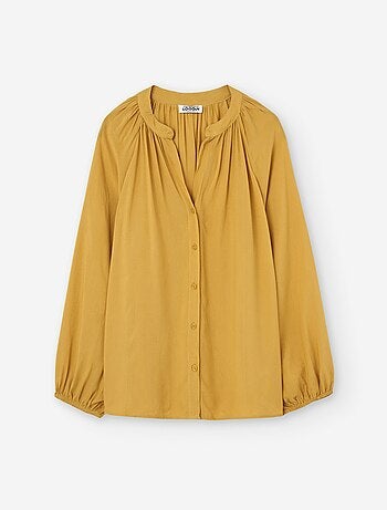 Blouse en voile à manches longues et bouffantes