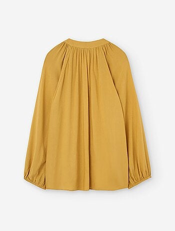 Blouse en voile à manches longues et bouffantes