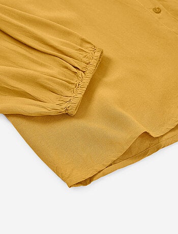 Blouse en voile à manches longues et bouffantes