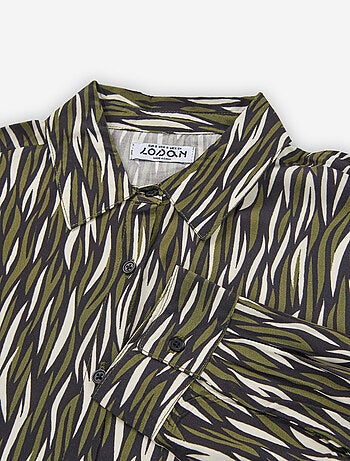 Blouse en voile à manches longues et motif