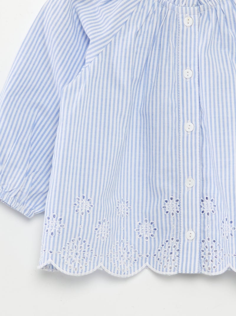 Blouse en voile avec plumetis - Vert - - 18.00