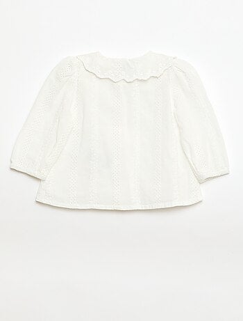Blouse en voile de coton avec broderies