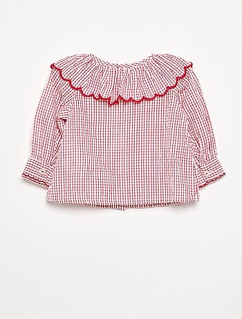 Blouse en voile de coton avec col claudine