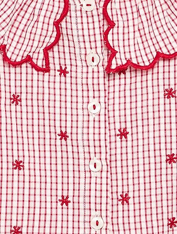 Blouse en voile de coton avec col claudine