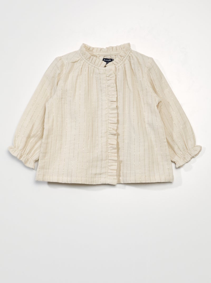 Blouse en voile de coton Blanc - Kiabi