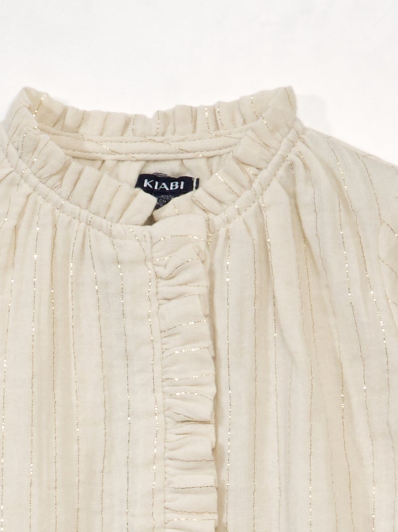 Blouse en voile de coton Blanc - Kiabi