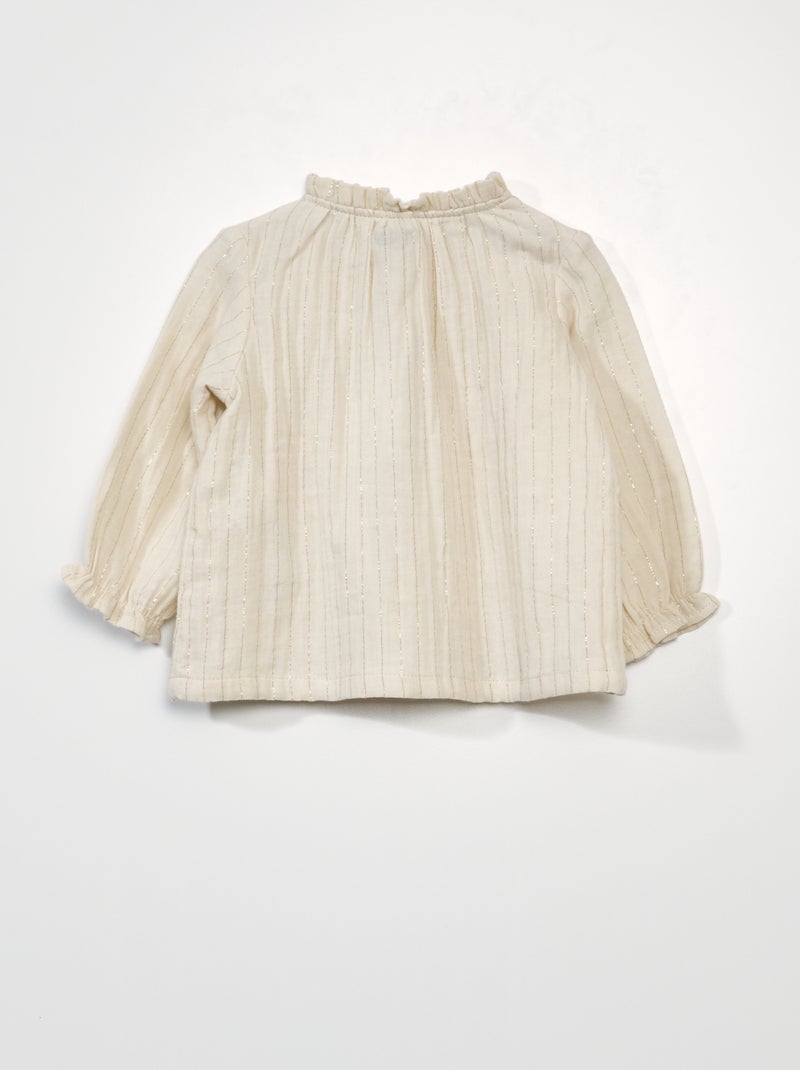 Blouse en voile de coton Blanc - Kiabi