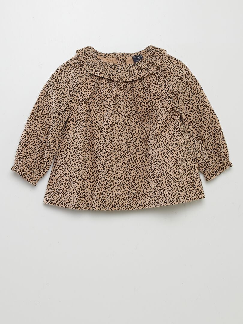 Blouse en voile de coton léopard Léopard - Kiabi