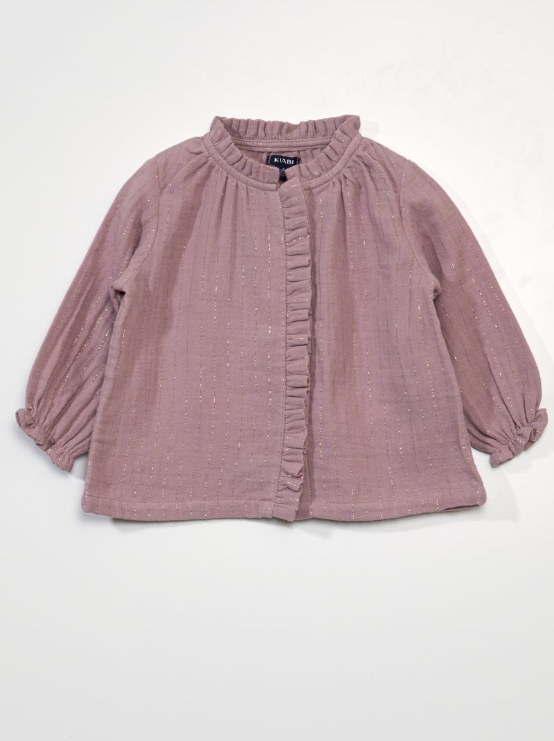 Blouse en voile de coton Rose - Kiabi