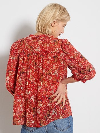 Blouse en voile imprimé - Kiabi