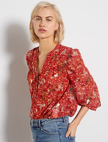 Blouse en voile imprimé - Kiabi