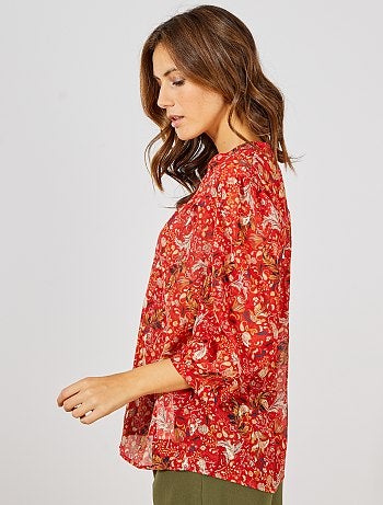 Blouse en voile imprimé - Kiabi