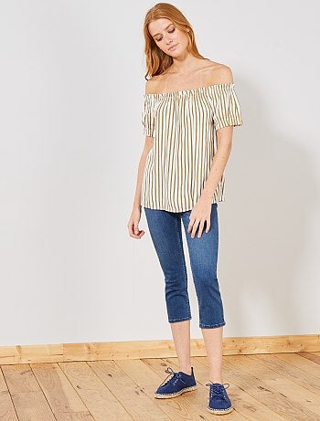 Blouse encolure 'Bardot' - Kiabi