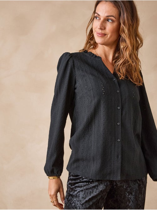Blouse encolure fantaisie en maille - DAXON - Kiabi