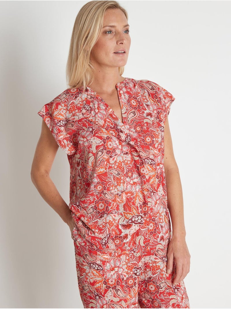 Blouse encolure ronde - DAXON Rouge - Kiabi