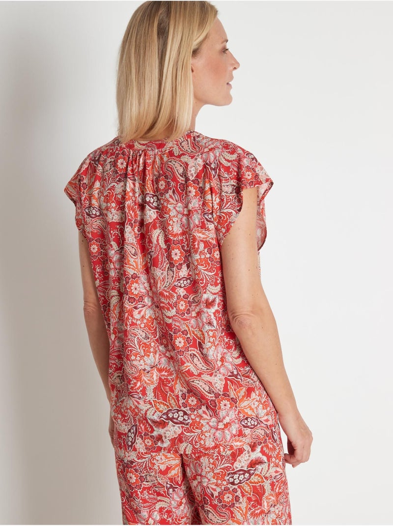 Blouse encolure ronde - DAXON Rouge - Kiabi