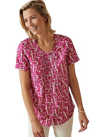 Blouse encolure ronde en microfibre - DAXON