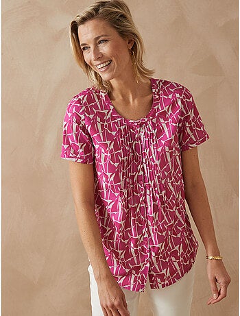 Blouse encolure ronde en microfibre - DAXON