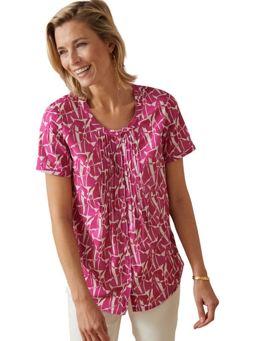 Blouse encolure ronde en microfibre - DAXON - Kiabi