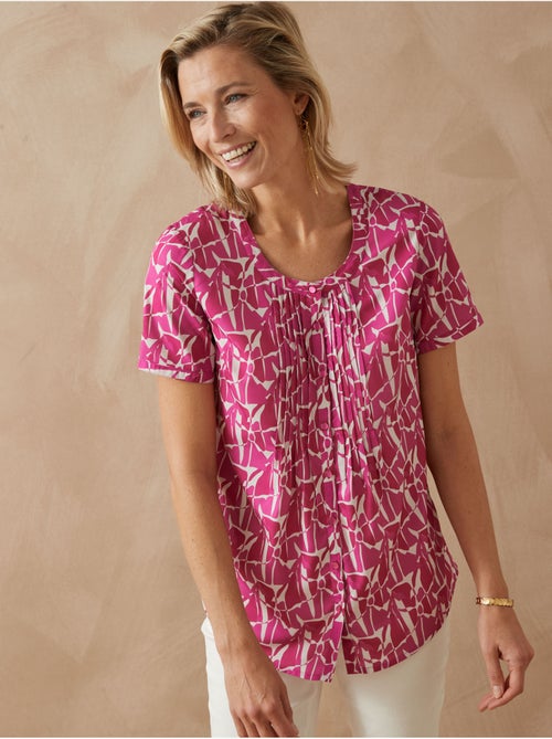 Blouse encolure ronde en microfibre - DAXON - Kiabi