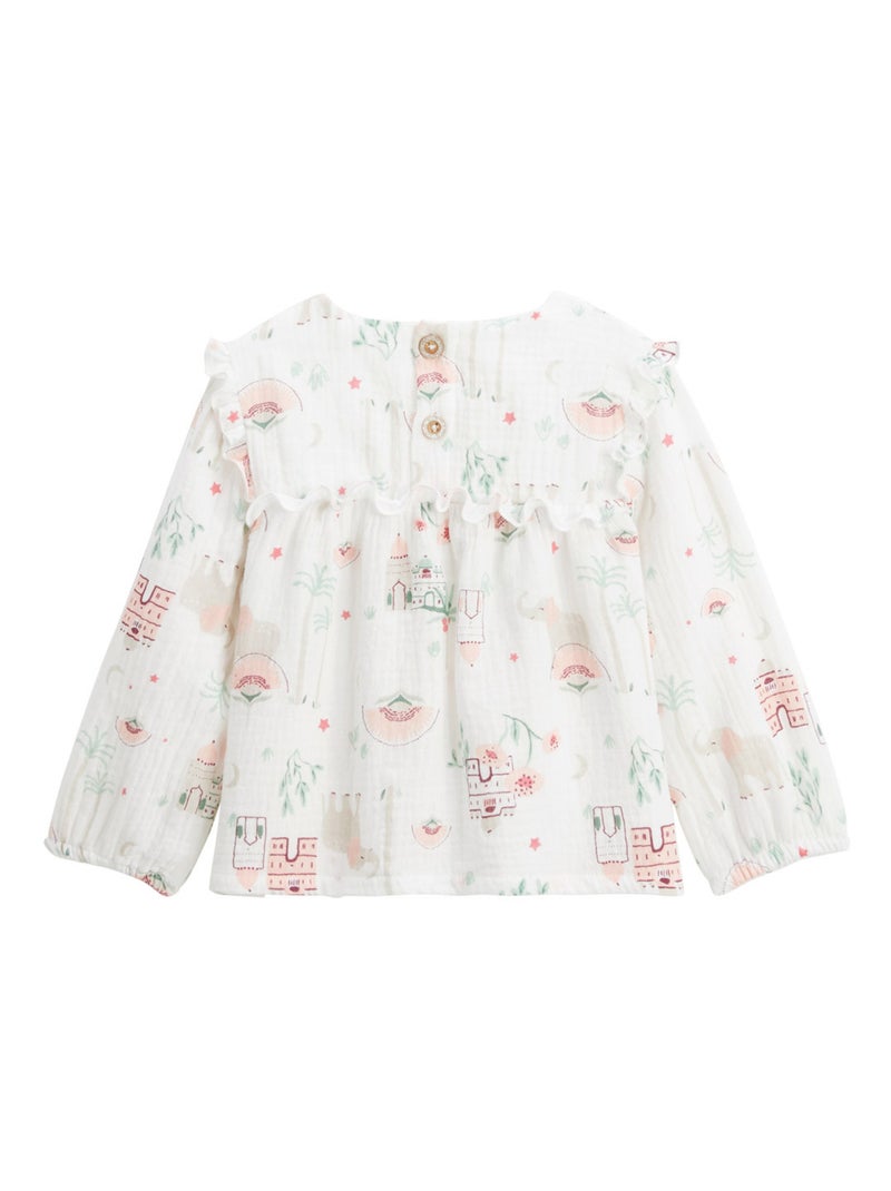 Blouse enfant en gaze de coton Arya Ecru - Kiabi