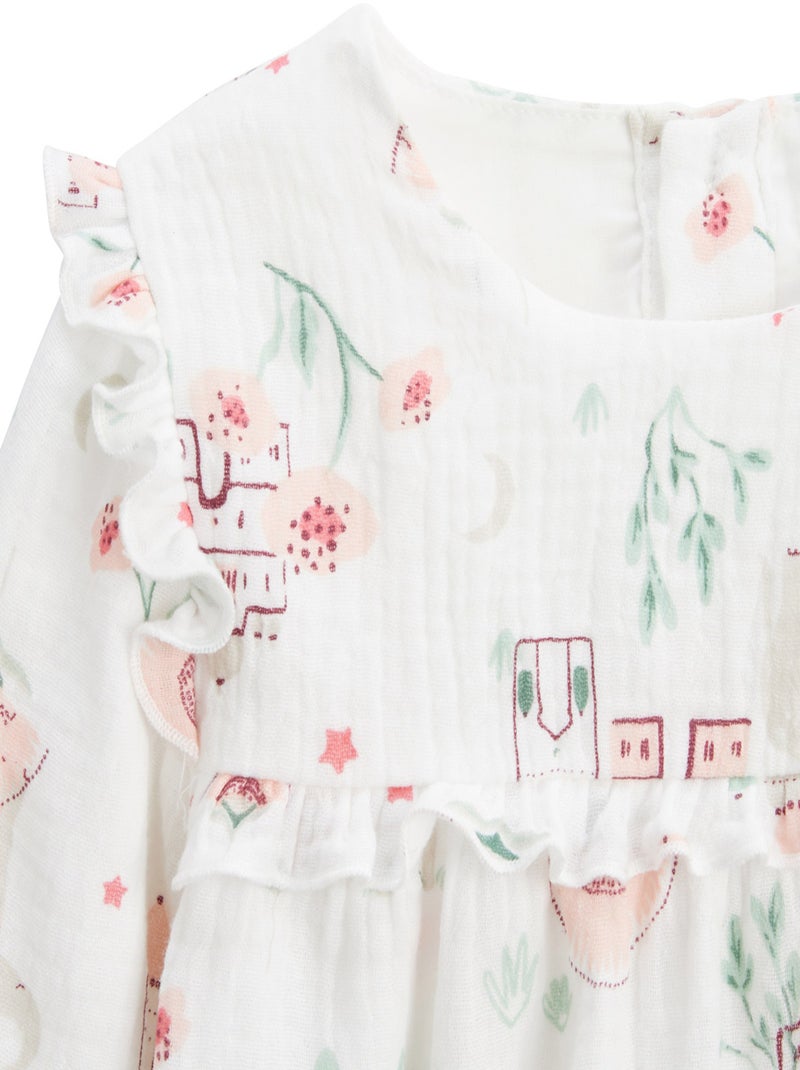 Blouse enfant en gaze de coton Arya Ecru - Kiabi