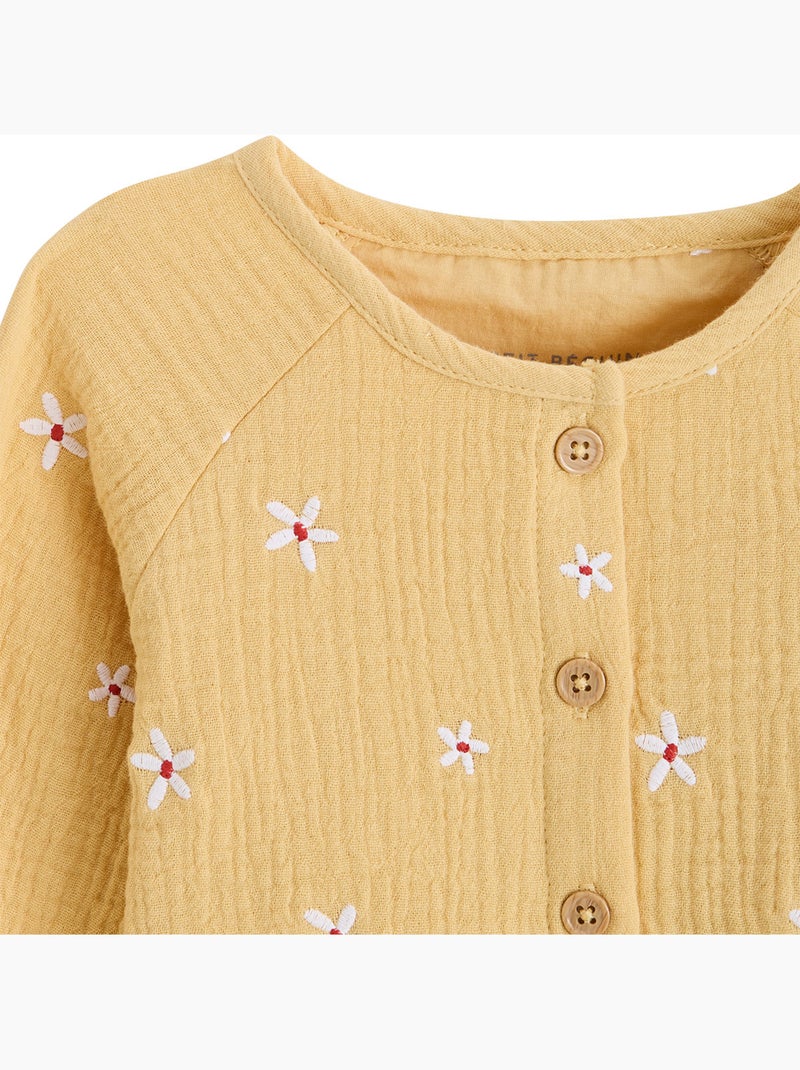 Blouse enfant en gaze de coton Camila Jaune - Kiabi