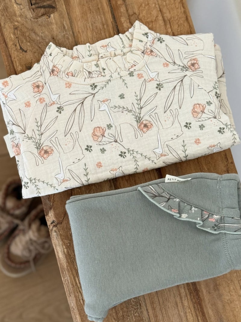 Blouse enfant en gaze de coton Lison Ecru - Kiabi