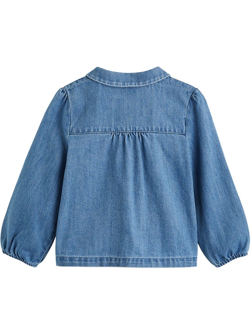 Blouse enfant en jean cléo Bleu - Kiabi