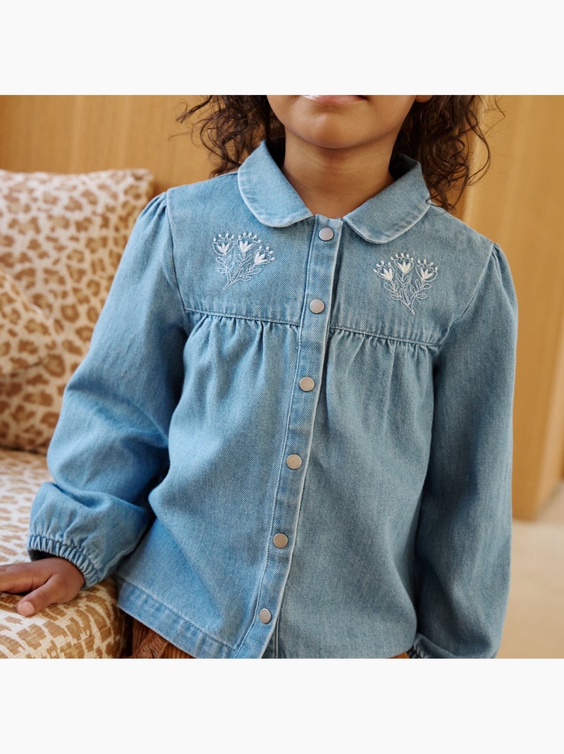 Blouse enfant en jean cléo Bleu - Kiabi