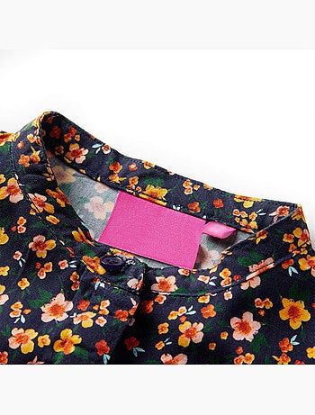 Blouse enfant en lyocell imprimé floral col mao boutonné - vidaxl