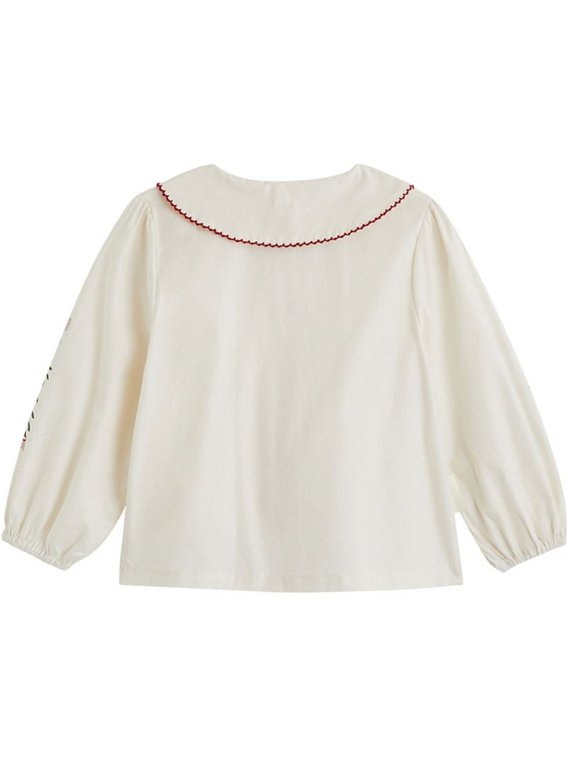 Blouse enfant en popeline grace Ecru - Kiabi