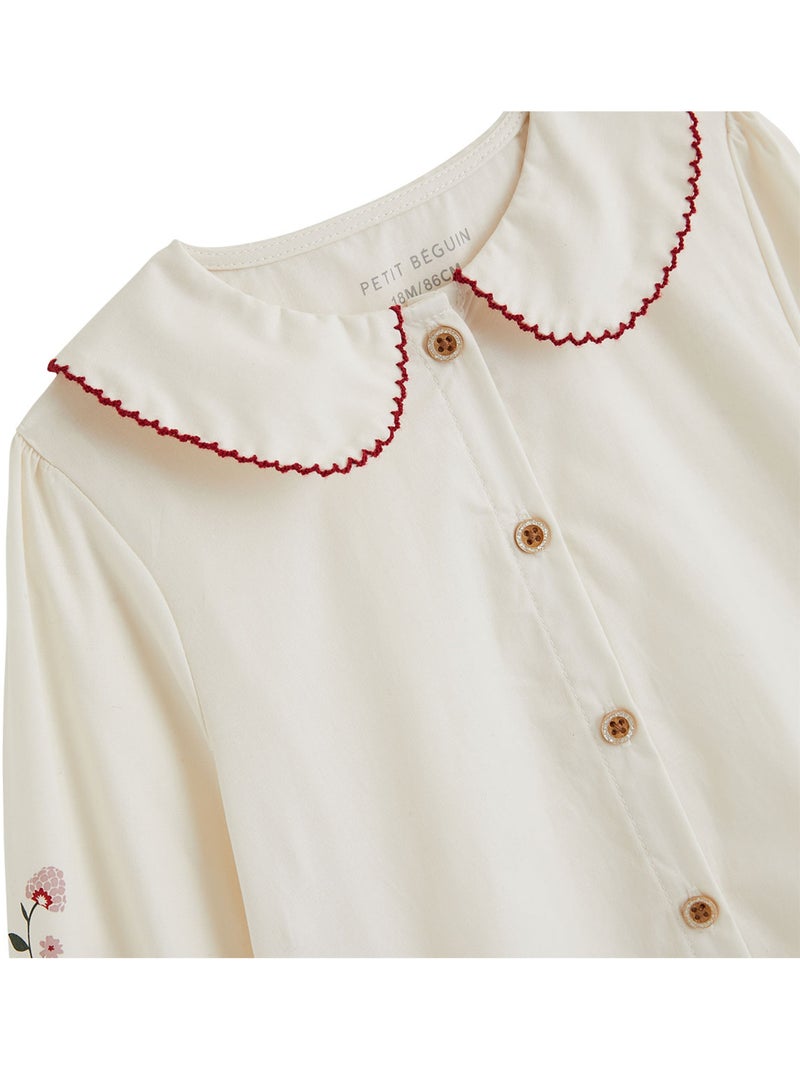 Blouse enfant en popeline grace Ecru - Kiabi