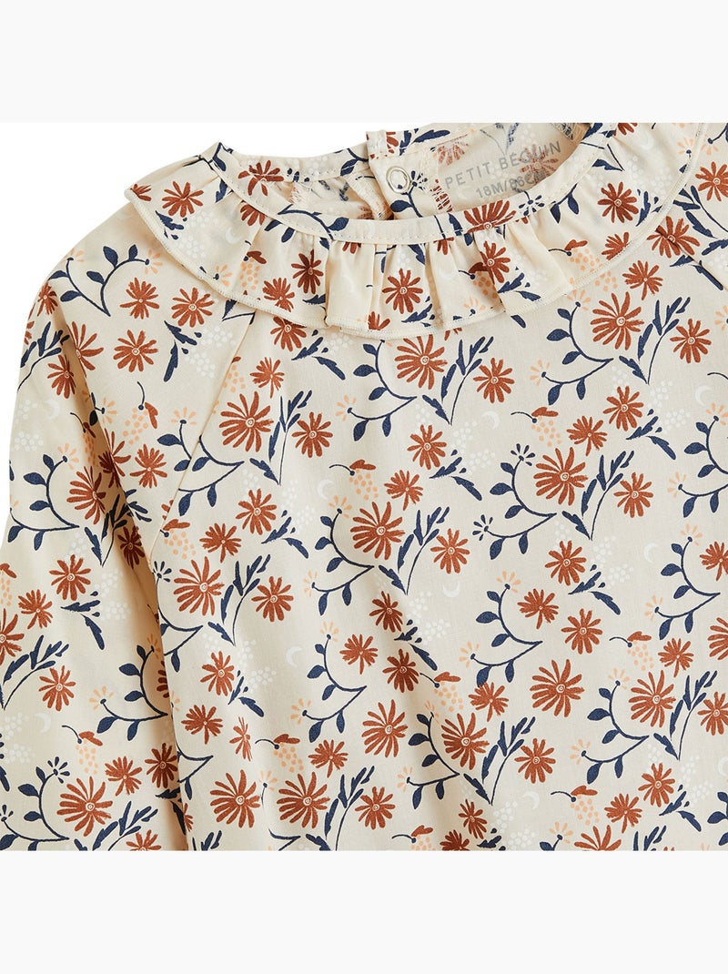 Blouse enfant en popeline ollie Beige - Kiabi