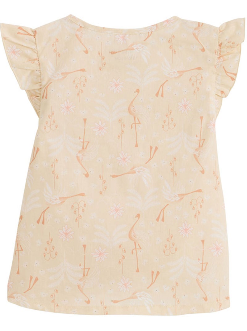 Blouse enfant en popeline Poésie d'été Beige - Kiabi
