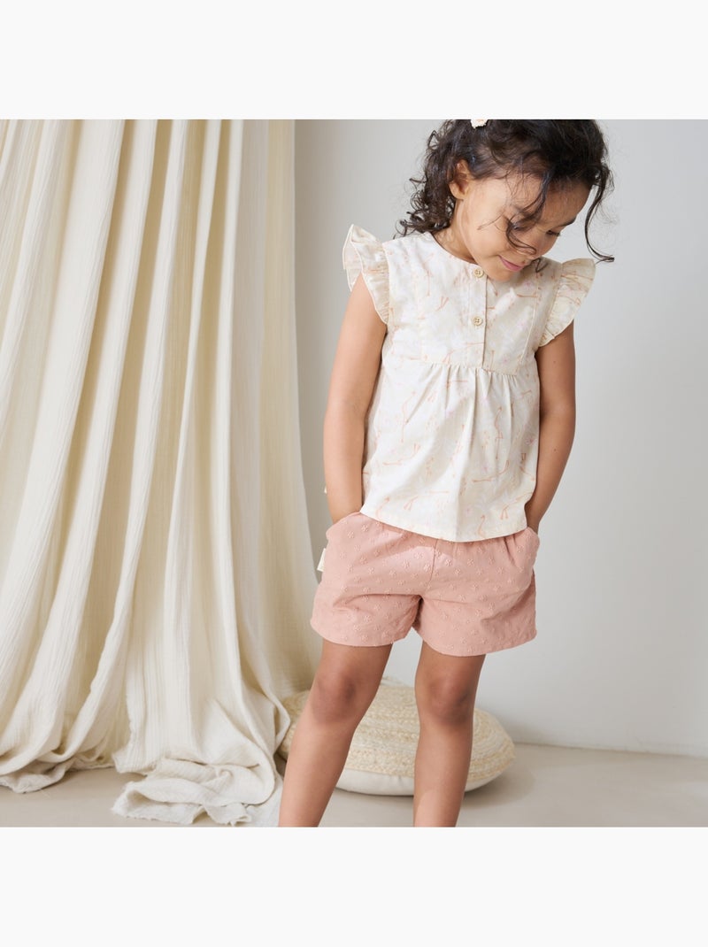 Blouse enfant en popeline Poésie d'été Beige - Kiabi