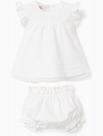 Blouse et bloomer en coton à volants