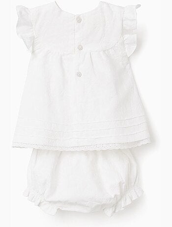 Blouse et bloomer en coton à volants