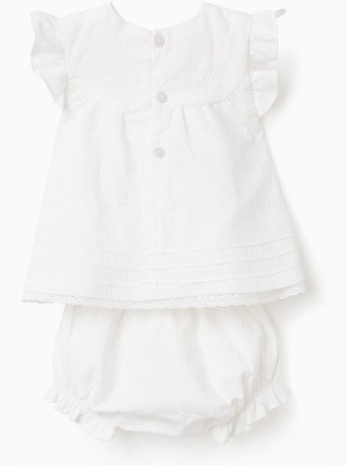Blouse et bloomer en coton à volants - Kiabi