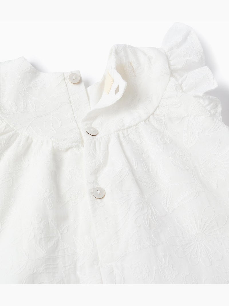 Blouse et bloomer en coton à volants Beige clair - Kiabi