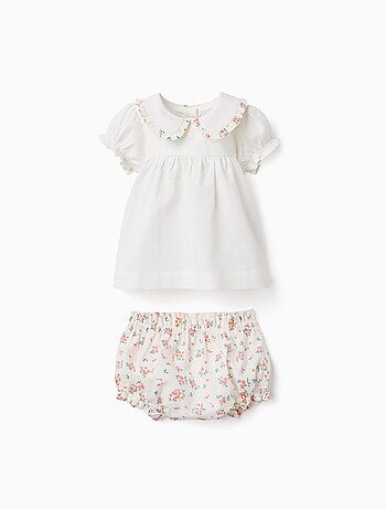 Blouse et bloomer en coton avec volants