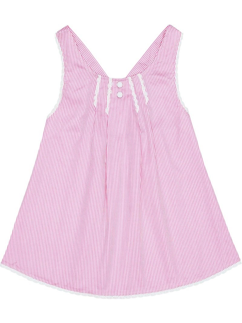 Blouse Été  à Fines Rayures   et Dentelle   ANAIS - La Faute à Voltaire Blanc Rose - Kiabi