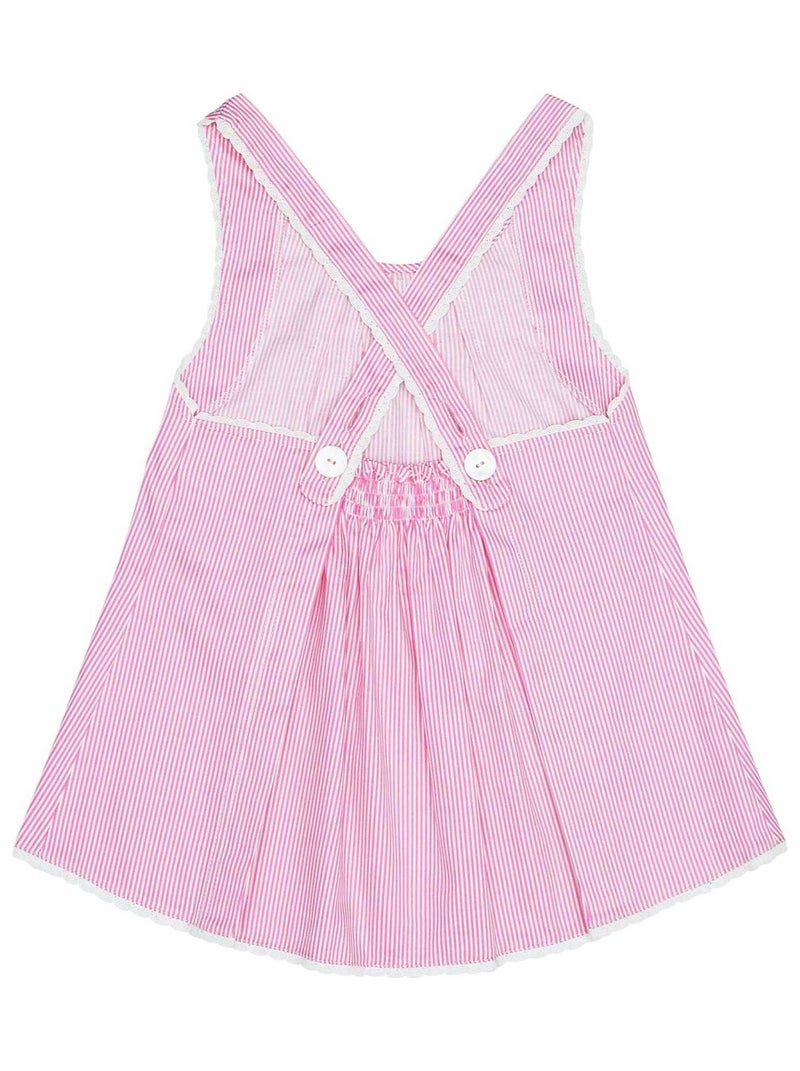 Blouse Été  à Fines Rayures   et Dentelle   ANAIS - La Faute à Voltaire Blanc Rose - Kiabi