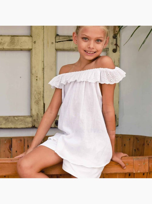 Blouse  Été  avec Broderie Anglaise  AURORE - La Faute à Voltaire - Kiabi