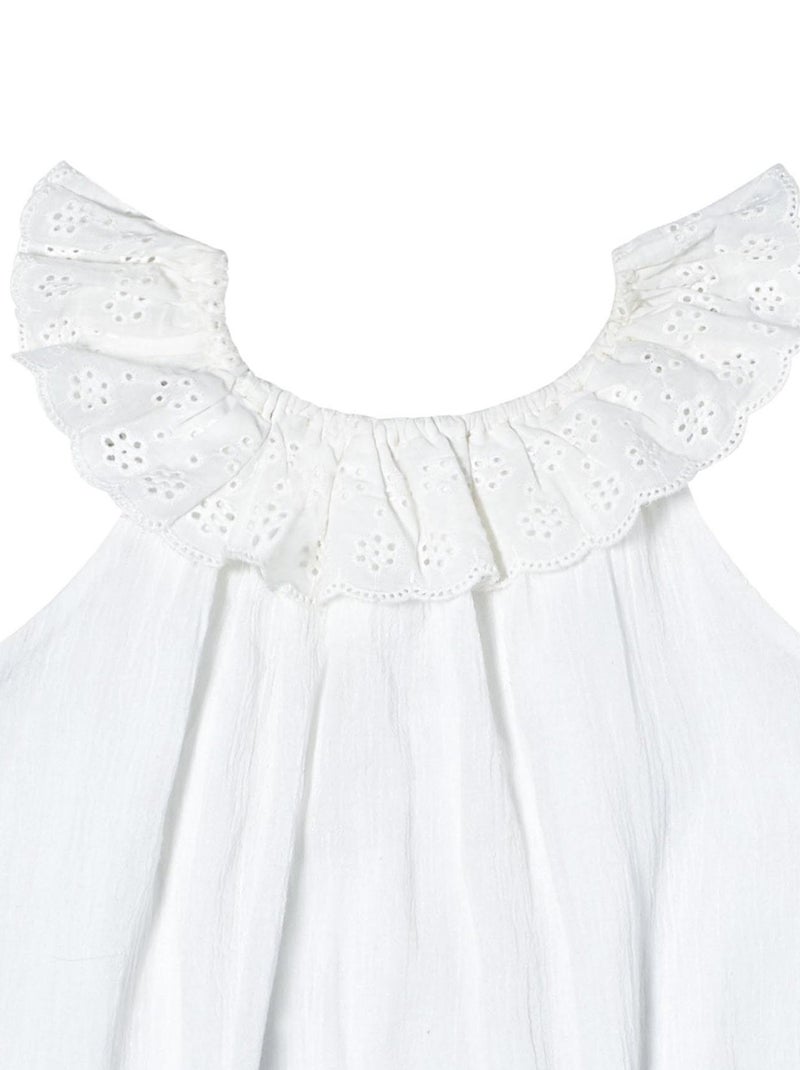 Blouse  Été  avec Broderie Anglaise  AURORE - La Faute à Voltaire Blanc - Kiabi