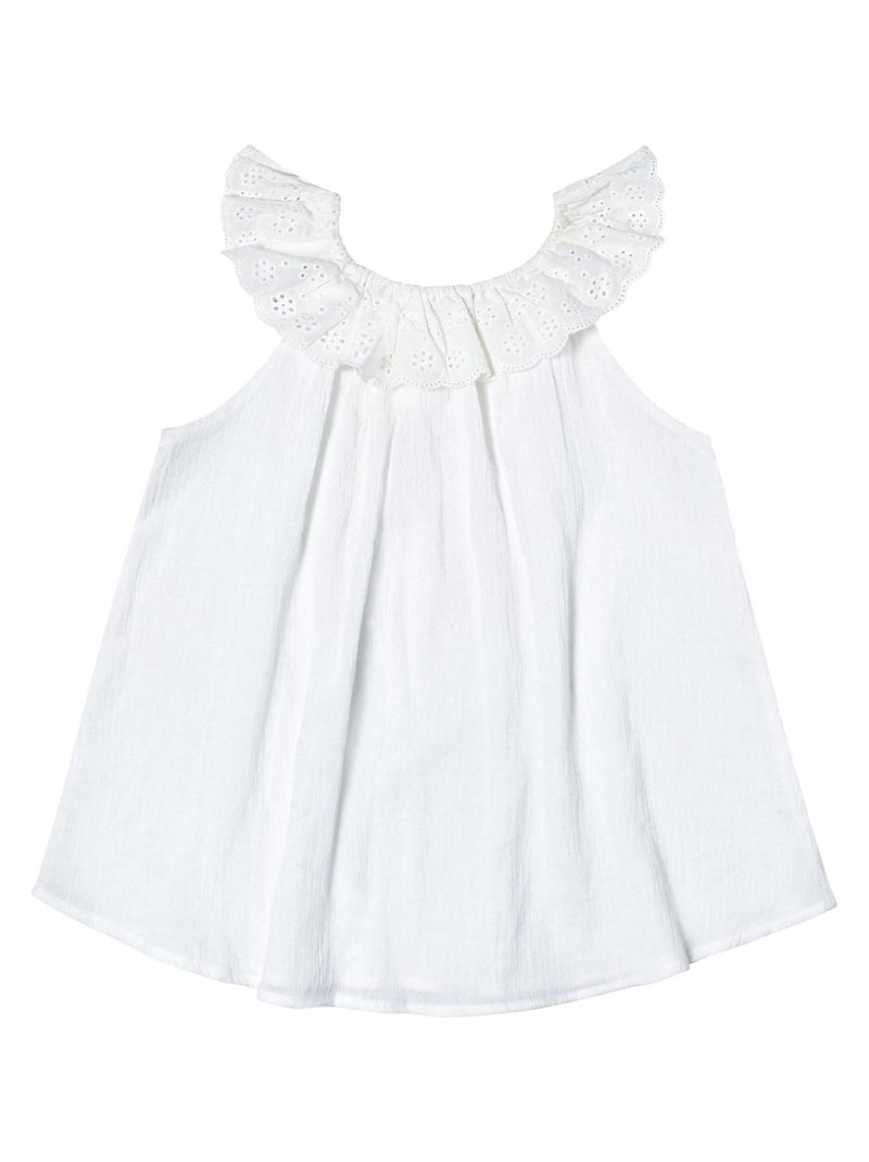 Blouse Été    Broderie Anglaise  AURORE - La Faute à Voltaire Blanc - Kiabi