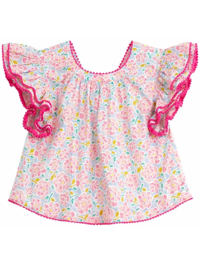 Blouse Été Fleurie    et    Manches Papillons  BUTTERFLY - La Faute à Voltaire Rose - Kiabi