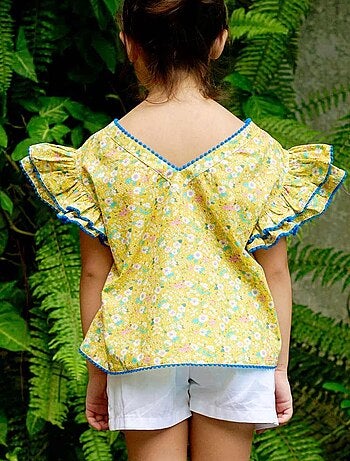 Blouse Été Fleurie et roi Manches Papillons BUTTERFLY - La Faute à Voltaire