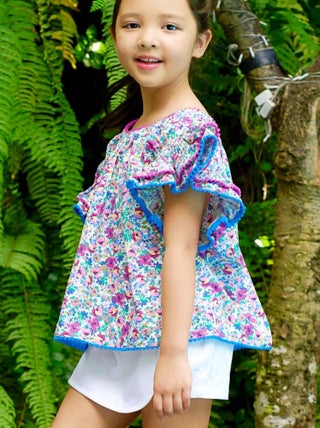 Blouse Été Fleurie       Manches Papillons  BUTTERFLY - La Faute à Voltaire